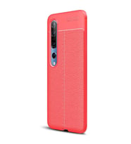 Xiaomi Mi 10 Pro Deri Görünümlü Silikon Kırmızı
