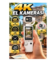 4K El Kamerası 5 MP Sensörlü Otomatik Odaklama 180° Döner Lens Dahili Işık USB Video Kayıt
