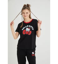 Lisanslı Baskılı Tişört Regular Fit (Siyah)