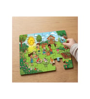 Sebze Bahçesinde Bir Gün Tasarımlı 24 Parça Ahşap Çocuk Puzzle