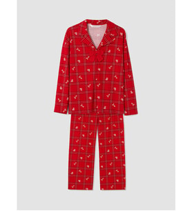 LCW DREAM Kırmızı Yılbaşı Temalı Kadın Pijama Takım