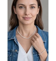 Barok İnci Sıralı Kolye Bileklik Set