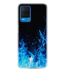 Oppo A54 Kılıf Silikon Desen Özel Seri Blue Fire 1678