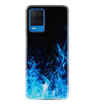 Oppo A54 Kılıf Silikon Desen Özel Seri Blue Fire 1678