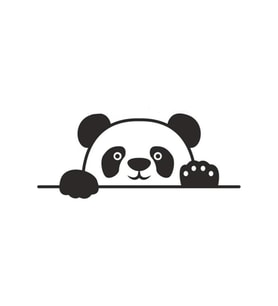 Bagajdan Bakan Panda Oto Arkası Sticker 20 Cm