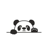 Bagajdan Bakan Panda Oto Arkası Sticker 20 Cm