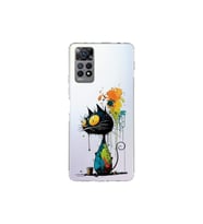 Redmi Note 11S ile Uyumlu Splash Kedi Tasarımlı Şeffaf Silikon Kılıf