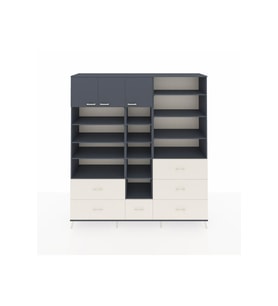 Hyperion Dolap 17 Raflı 6 Çekmeceli 3 Kapaklı 220x44x243 Antrasit-Antrasit/Aytaşı