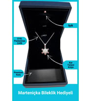 Işıklı Premium Kutuda  Kar Tanesi Kolye Gümüş  Paslanmaz - 316l Çelik  Hediye Paketi Yapılır
