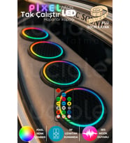 Şerit LED 20 Cm Sese Duyarlı Neon Pixel Led Hoparlör Kapağı – Argb Işık Efektli, Rf Kumandalı, 4’lü Set, 12v