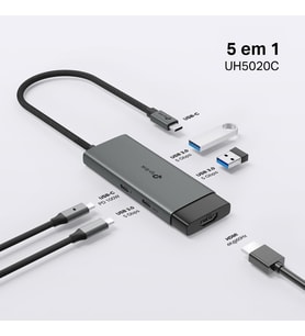 Tp-Link Uh5020C  Usb-C 5-In-1 Hub  4K@60Hz Hdmi  100W Hızlı Şarj  2× Usb-A Port  1× Usb-C Port (Çok Renkli)