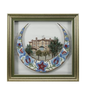e38 EL İŞÇİLİĞİ KAYSERİ AMERİKAN KOLEJİ İĞNE OYASI TABLO 73*70 cm - 5464