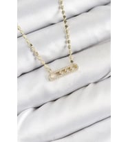 Pirinç Zirkon Taşlı Messika Model Ezme Zincir Gold Renk Kadın Kolye - TJ-BKO10391