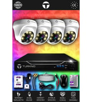 TURKNO 4 Kameralı Domie 4 İç Kamera Set 250 GB HDD Full HD Renkli Gece Görüşlü Güvenlik Kamerası Sistemi