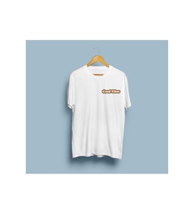 Oversize Good Vibes Renkli Yazı Tasarım Unisex T-shirt
