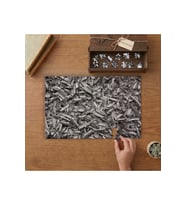Metal Talaşlar - Yakın Çekim Metal Tasarımı 240 parça Ahşap Puzzle Ahşap Kutuda MP03378