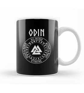 Odin Viking God Valknut With Runes Kupa Bardak Porselen