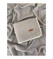Örgü Desen %100 Pamuk Bebek Pike Battaniye Soft Gri 120x100 Cm