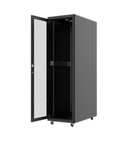 AGER 26U 600x1000mm Dikili Tip Siyah Kabinet Vega AG-VB26U6010S1 Cam Kapak