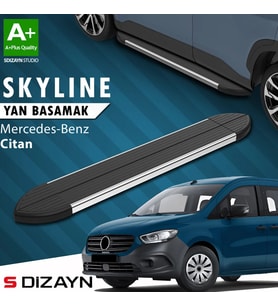 S-Dizayn Mercedes Citan Skyline Krom Yan Basamak 193 Cm 2012-2021 A+ Kalite