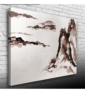 Karla Kaplı Kayalıklar Yağlıboya Kanvas Tablo 50 x 70