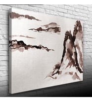 Karla Kaplı Kayalıklar Yağlıboya Kanvas Tablo 50 x 70
