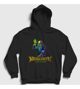 Presmono Unisex Siyah Rust In Peace Megadeth Kapüşonlu Sweatshirt 65903tt