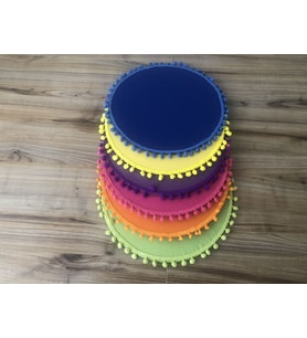 KARIŞIK RENKLİ PONPONLU  SUPLA 33 CM  (6 ADET) (MDF DAHİL) (Standart)