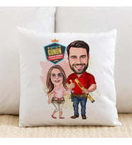 Kişiye Özel Mimar Baba ve Kızı Karikatürlü Yastık