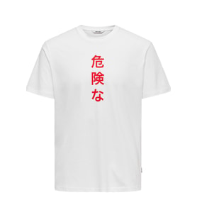 Only & Sons Erkek Beyaz Ejderha T-shirt-22018480 (Turuncu)