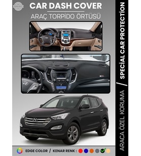 HYUNDAİ SANTAFE (2012-2017) Torpido Örtüsü Ön Göğüs Tam Uyum Çatlamayı Önler Kaymaz Kolay Montaj