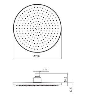 ECA Purity Banyo Yuvarlak Duş Başlığı 23x23 Mat Siyah Renkli 102145051C1