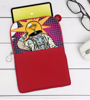 BK Gift Pop Art Tasarımlı Taşınabilir Koruyucu Tablet Kılıfı & Organizer Çanta - Kırmızı-9