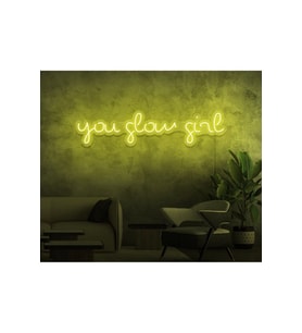 you glow girl Yazılı Neon Tabela