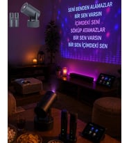 Bluetooth Hoparlörlü Akıllı Projektör Kablosuz Karaoke Mikrofonlu