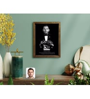 BK Gift Kişiye Özel Godfather Baba Tasarımlı Doğal Masif Ahşap Çerçeveli Tablo-10
