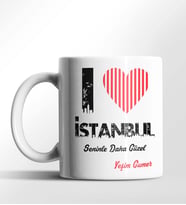 Kişiye Özel İstanbul Seninle Daha Güzel Tema Beyaz Kupa