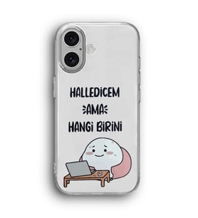 iPhone 16 Uyumlu Halledicem Desenli Şeffaf Telefon Kılıfı