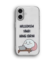 iPhone 16 Uyumlu Halledicem Desenli Şeffaf Telefon Kılıfı