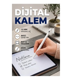 Eğim Sensörlü Dijital Kalem 1,0 mm Hassas Uçlu USB-C Şarjlı iPad Uyumlu