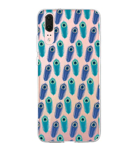 PrintiFy Huawei P20 Lite ile Uyumlu 1mm Slim Fit Nazar Boncuğu 4 Baskılı Şeffaf  Kılıf