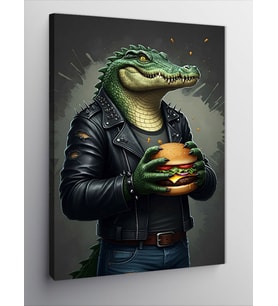Kanvas Tablo Burger Tutan Timsah