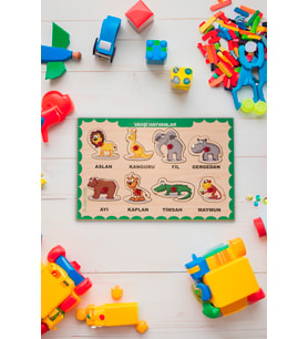 Vahşi Hayvanlar Eğitici Ahşap Puzzle