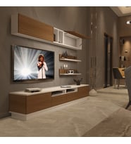 Decoraktiv Trendstyle 5220S Mdf Tv Ünitesi Tv Sehpası - Beyaz Ceviz (Beyaz - Ceviz)