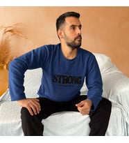 Sude Homewear Erkek Polar Pijama Takımı (Lacivert-Saks)