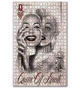 Cakapuzzle Gülen Maskeli Hüzünlü Kadın Puzzle Yapboz MDF (Ahşap) (120 Parça)