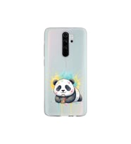Redmi Note 8 Pro ile Uyumlu Splash Panda Tasarımlı Şeffaf Silikon Kılıf