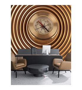 Dreamwall Sarmal Pusula Desenli Silinebilir  Sağlıklı Tekstil Duvar Kağıdı (Gold)