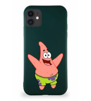 Apple iPhone 11 Soft Premier Kapak Patrick Yıldız Tasarımlı Silikon Kılıf - Yeşil (Şeffaf)