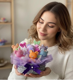 Premium Sevimli Kualalar Mum Buketi